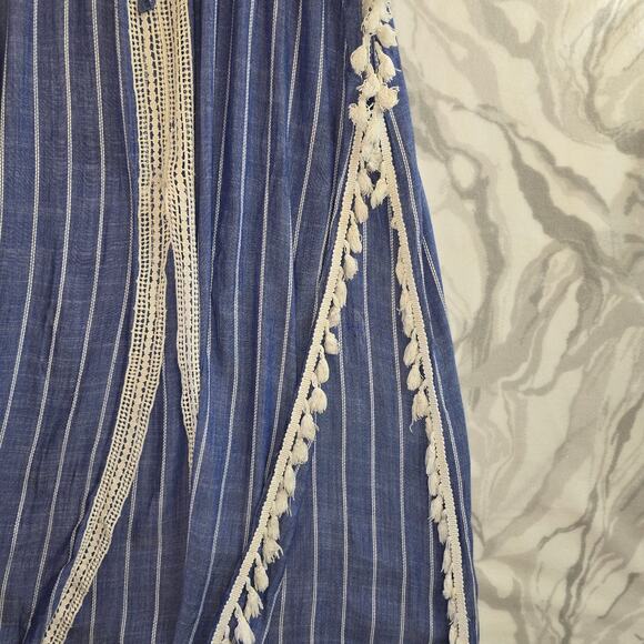 Blue Island Beach Swim Cover-Up Women's Size M Blue/White - Picture 5 of 9